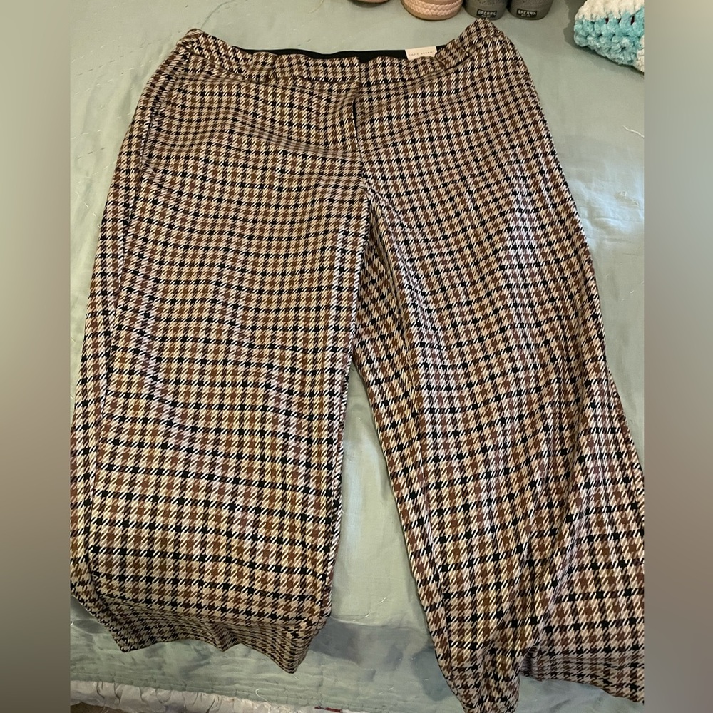 NWT Plaid Straight Ankle Dress Pants
